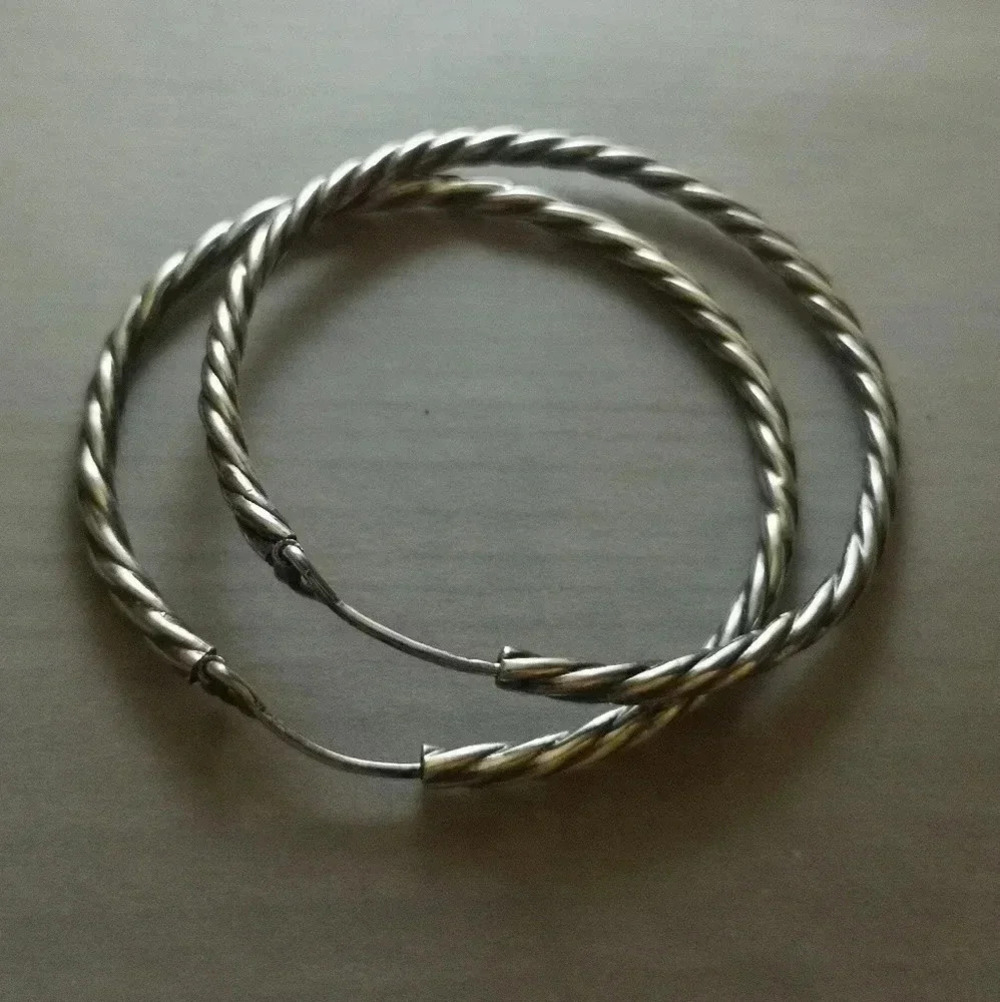 925 twist  hoops